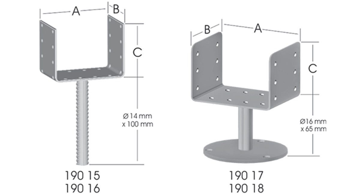 ERMO 100mm Pergola Ayağı