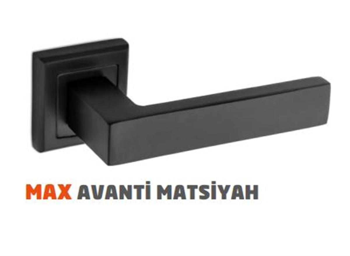 Max Avanti Mat Siyah Kare Rozet WC Kapı Kolu