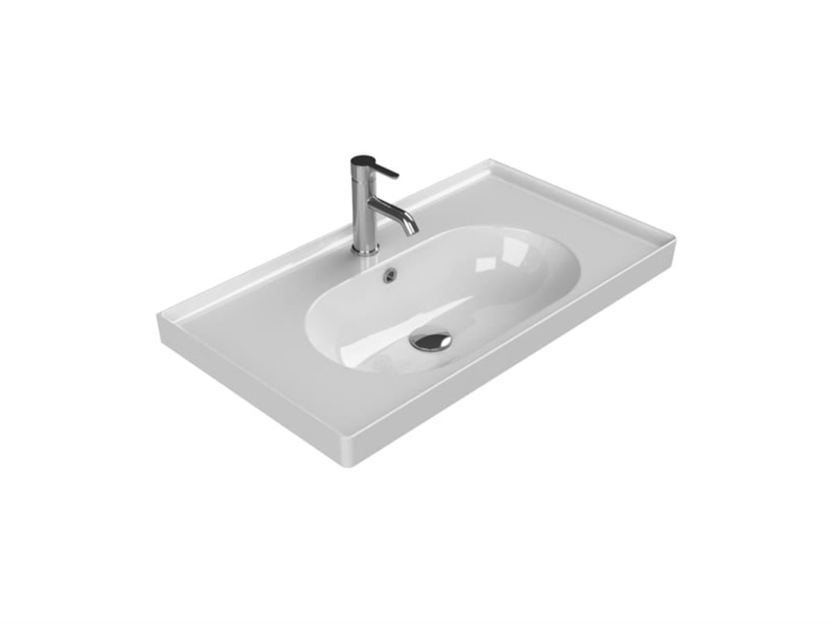 Turkuaz Arya Etajerli Lavabo 80 cm