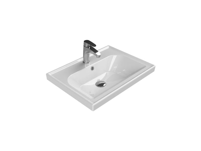 Turkuaz Etajerli Lavabo Frame 60x45 cm