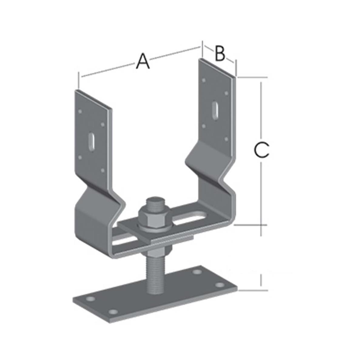 Ağır Yük Ayarlı Tablalı Pergola Ayağı 110/160mm