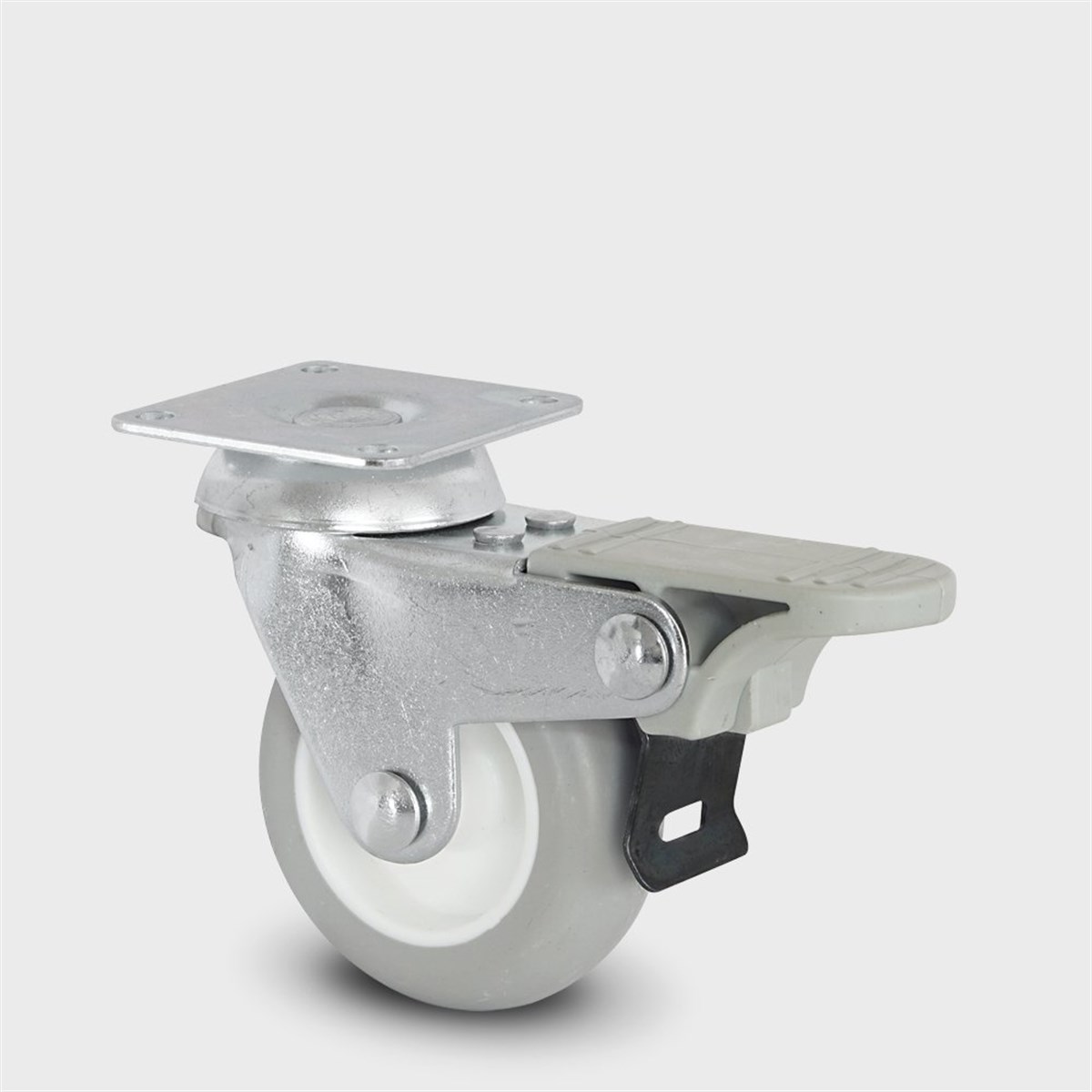 BURAK 50mm Çift Sıra Bilyalı Frenli Gri Tekerlek