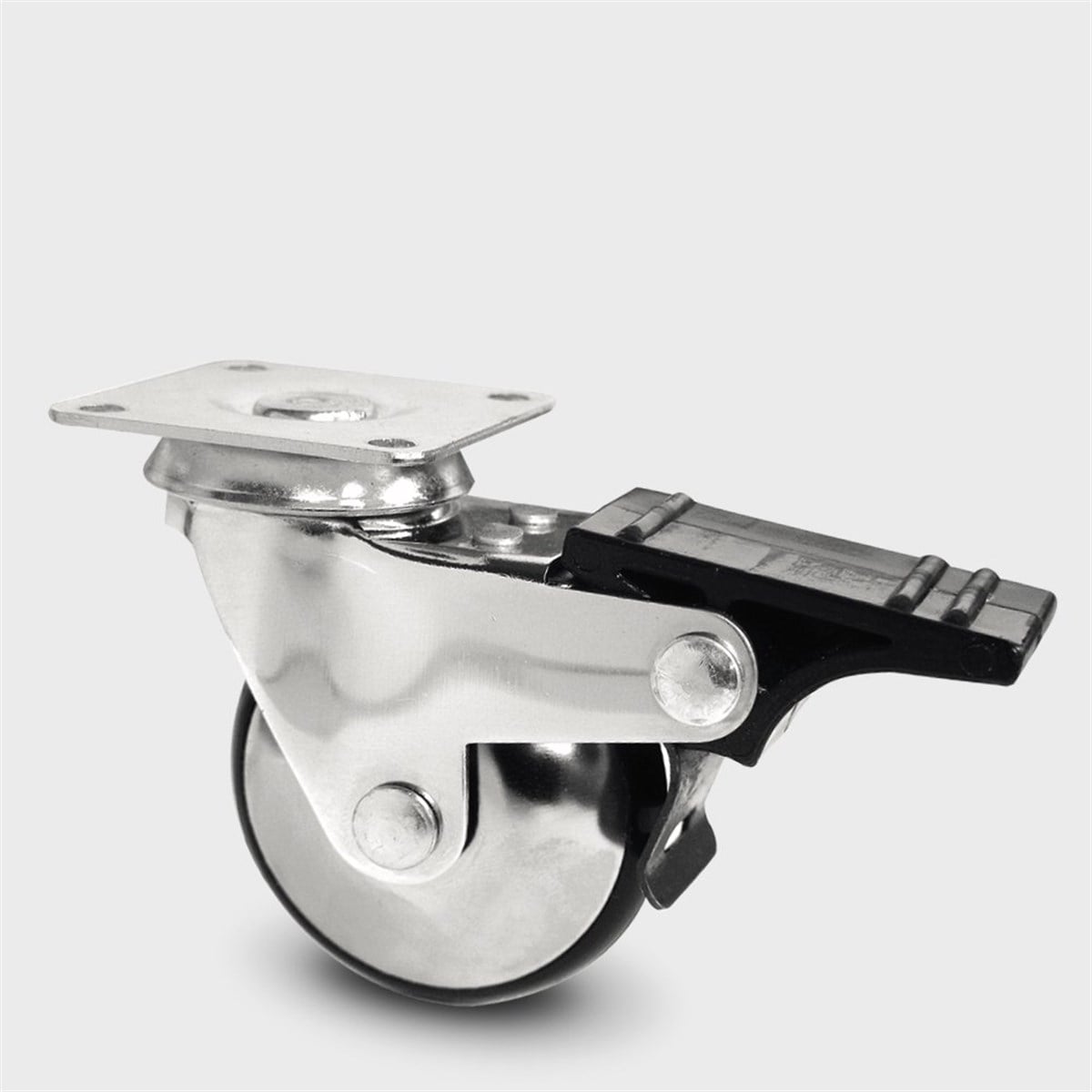BURAK 50mm Çift Sıra Bilyalı Frenli Krom Tekerlek