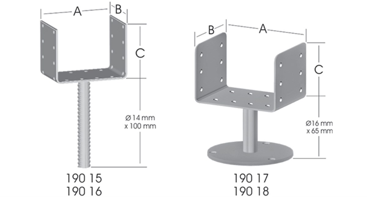 ERMO 100mm Pergola Ayağı