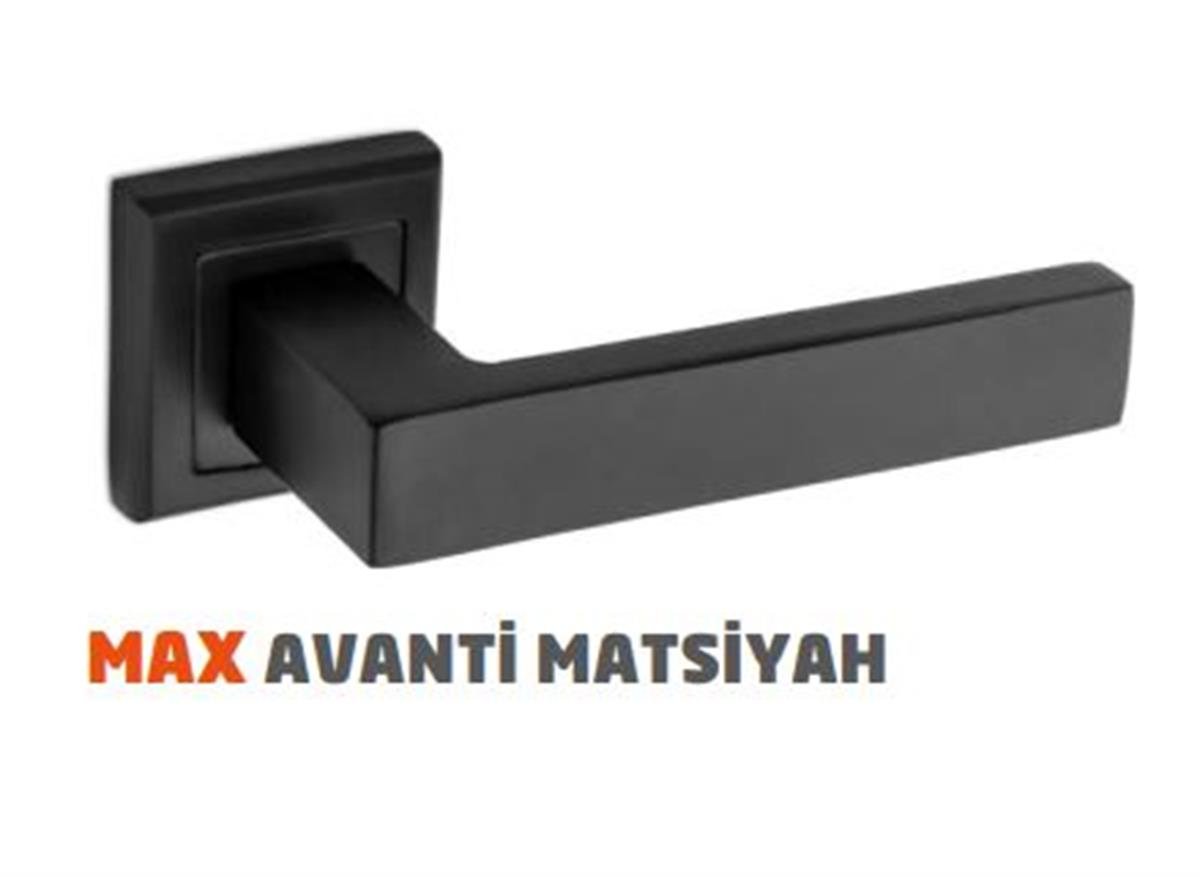 Max Avanti Mat Siyah Kare Rozet WC Kapı Kolu