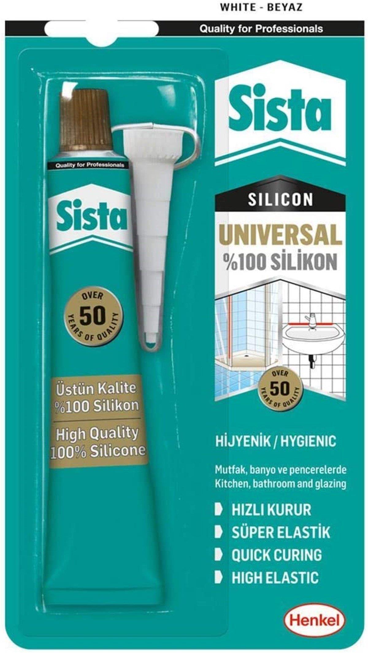 SİSTA Tüp Beyaz Silikon 50 GR