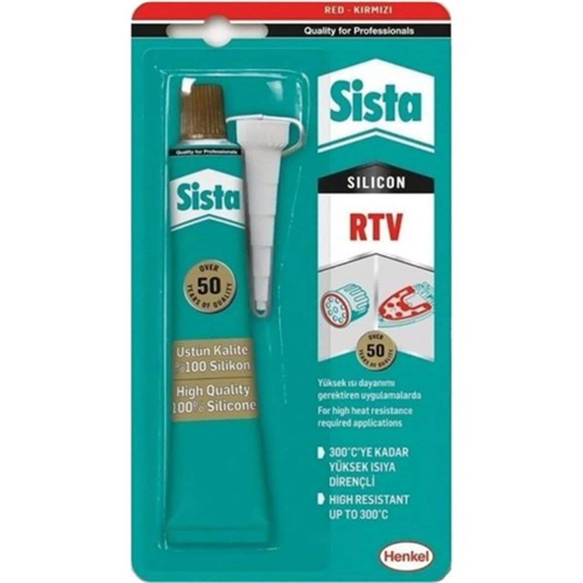 SİSTA Tüp Rtv Kırmızı Silikon Sıvı Conta 50 GR