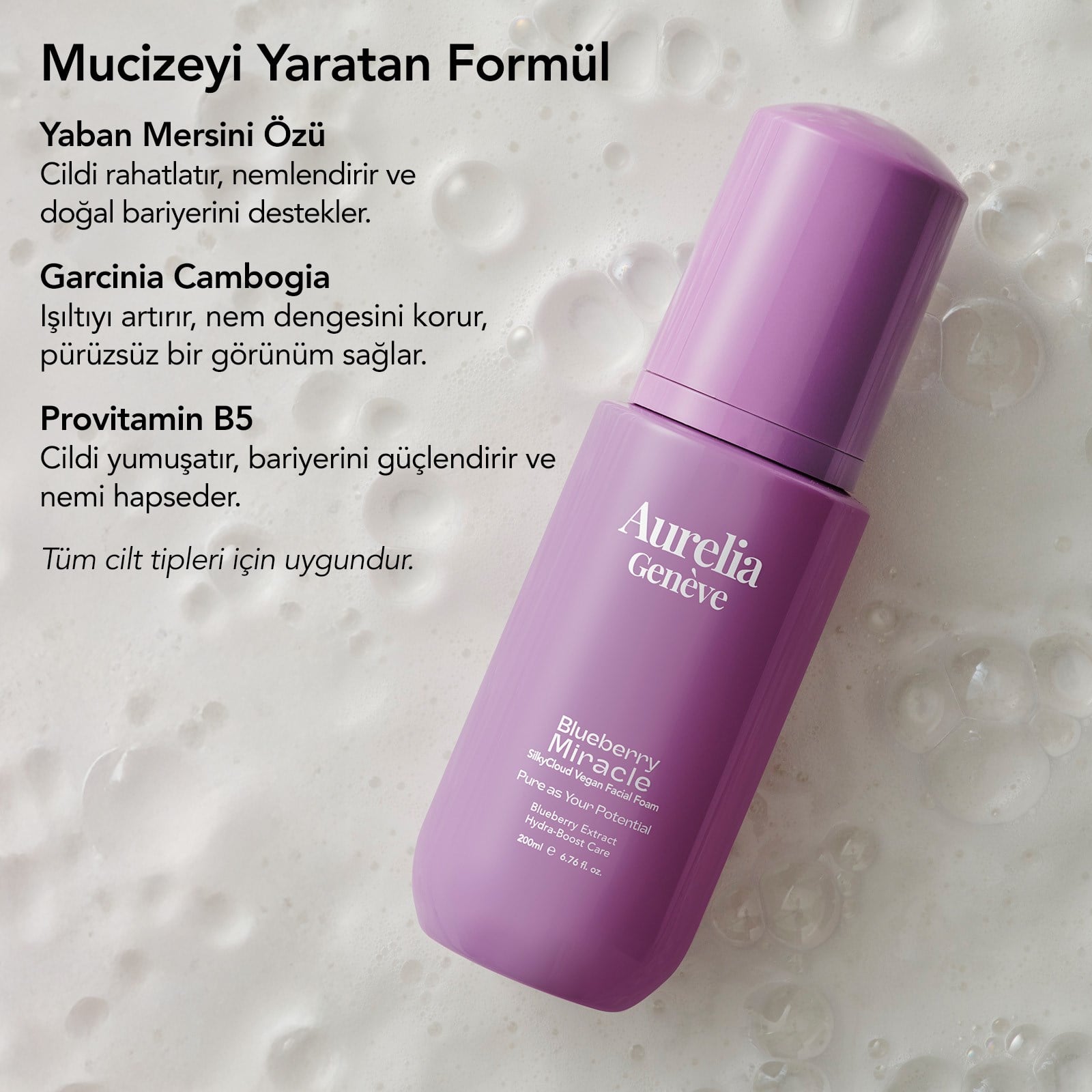 Aurelia Geneve Blueberry Miracle Silkycloud Vegan Facial Foam 200ml