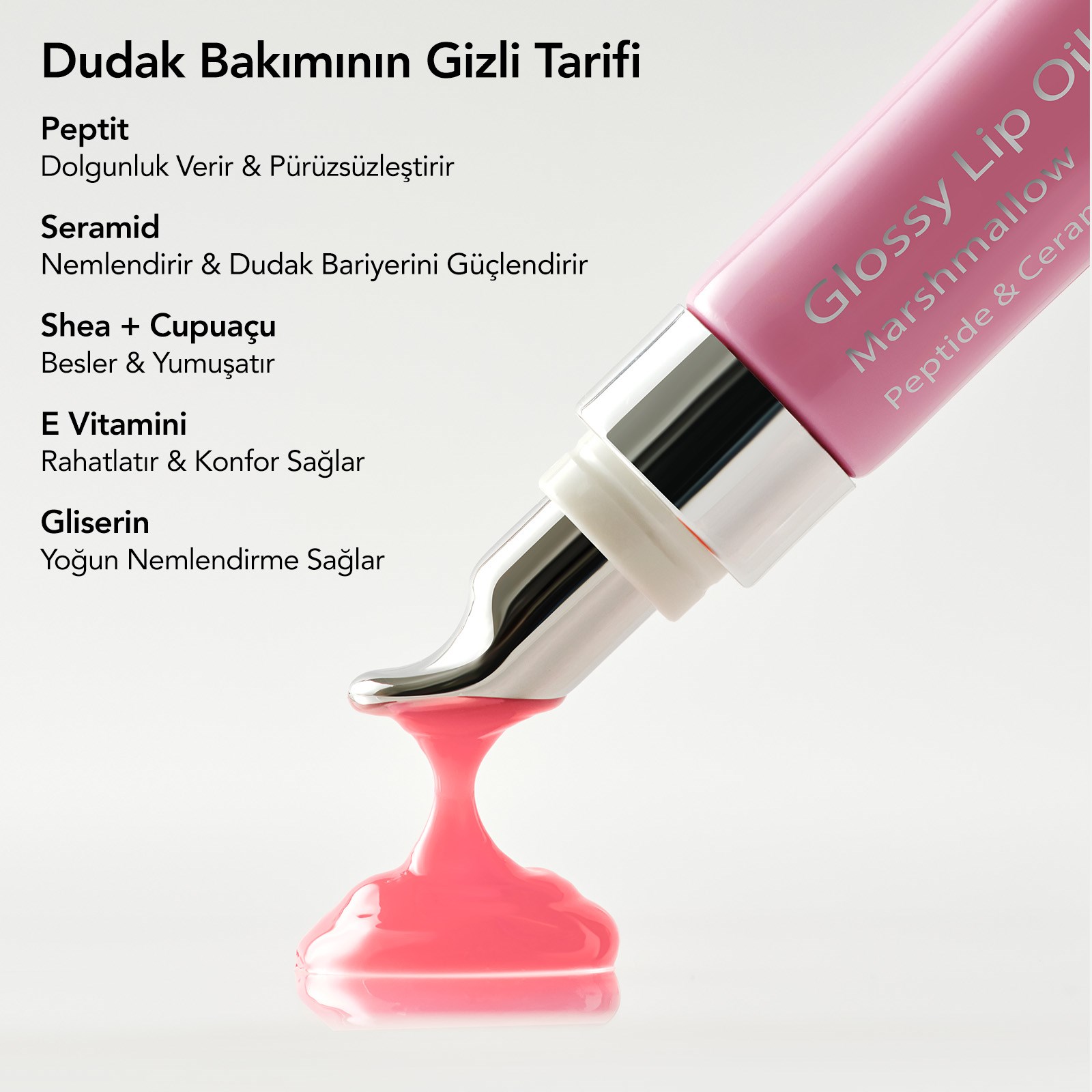 Aurelia Geneve Glossy Lip Oil Balm Peptide & Ceramid Infused - Marshmallow