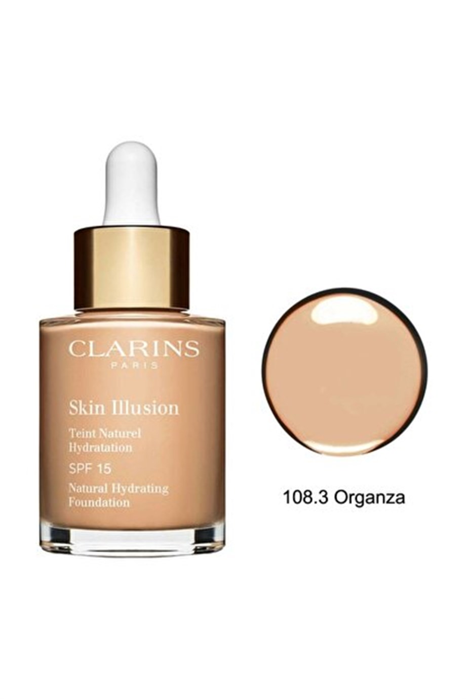 ClarinsSkin Illusion Foundation Spf15 -108.3 Organza 30ml