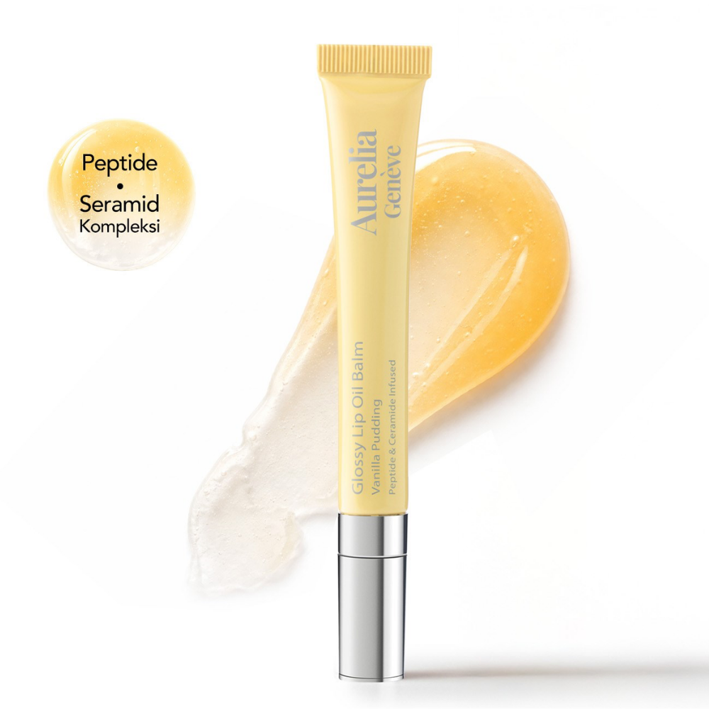 Aurelia Geneve Glossy Lip Oil Balm Peptide & Ceramid Infused - Vanilla Pudding