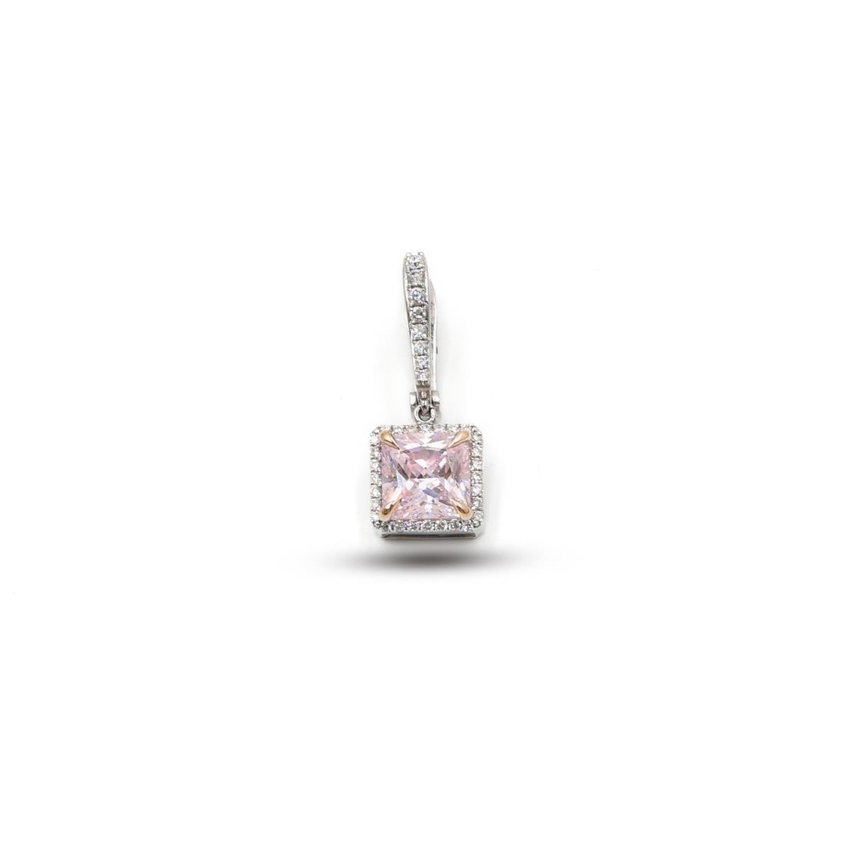 PEMBE TOPAZ BAGET KESİM PIRLANTA YÜZÜK 0.40 KARAT