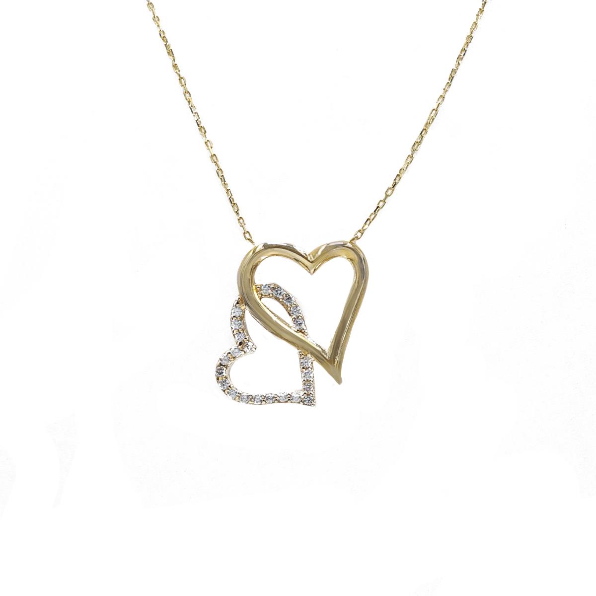 ÇİFT KALP ALTIN KOLYE