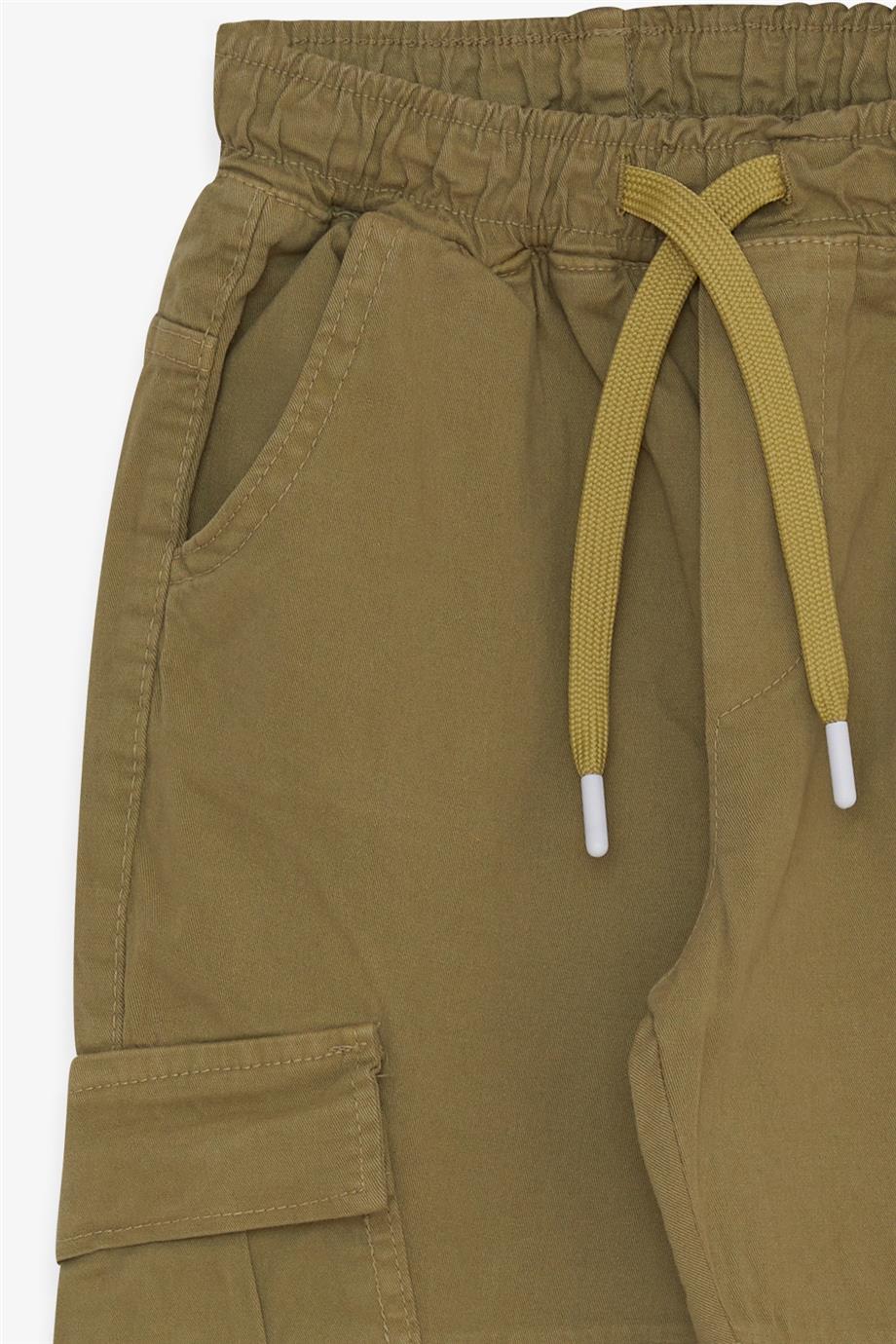 Erkek Çocuk Kot Pantolon Beli Lastikli Cepli Haki Yeşil 8-14 Yaş - Şık  Çocuk Pantolonları | Breeze