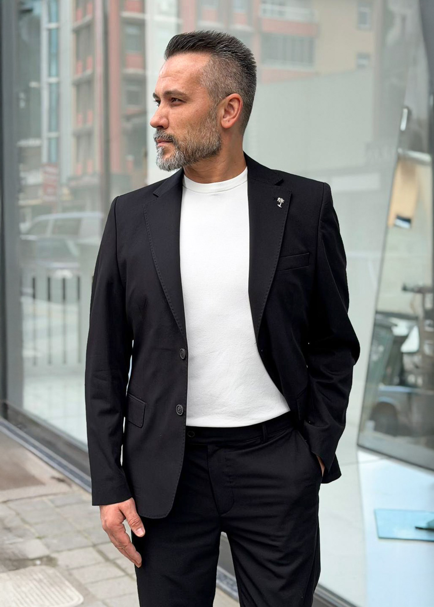 Blazer Ceketli Takım 6 Drop Siyah