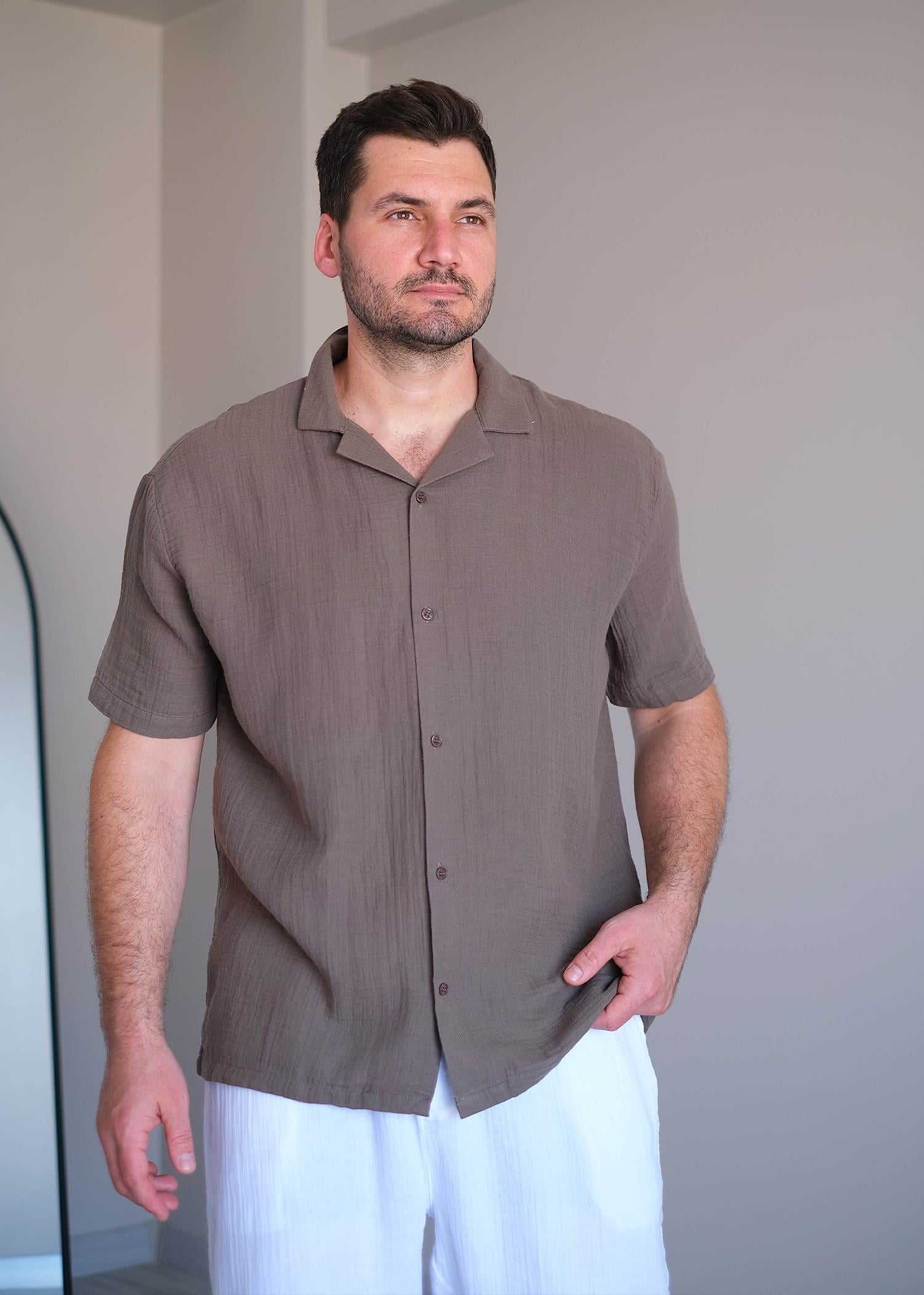 Kısa Kol Gömlek Kül