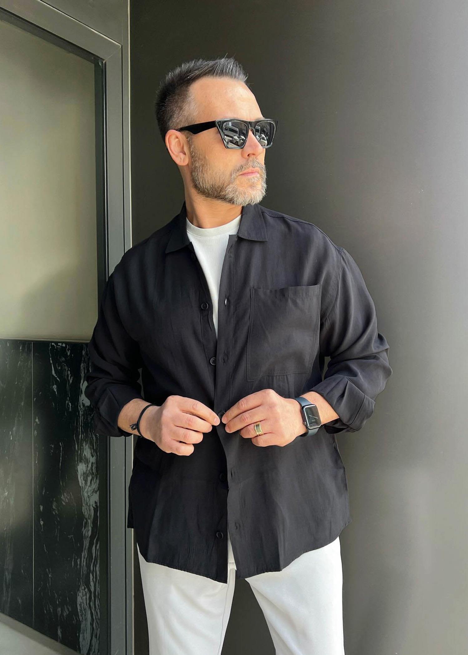 Oversıze Gömlek Siyah