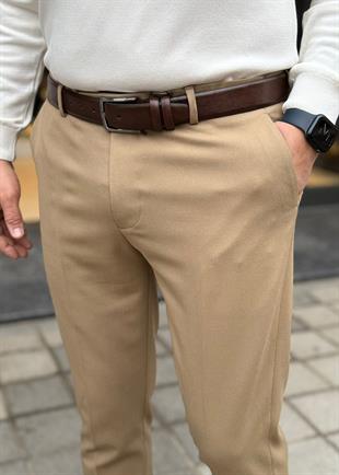 Bilek Üstü Kumaş Pantolon Camel