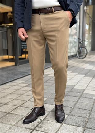Bilek Üstü Kumaş Pantolon Camel