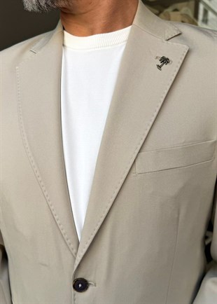 Blazer Ceketli Takım 6 Drop Bej