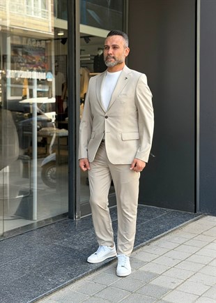 Blazer Ceketli Takım 6 Drop Bej