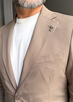Blazer Ceketli Takım 6 Drop Kahve