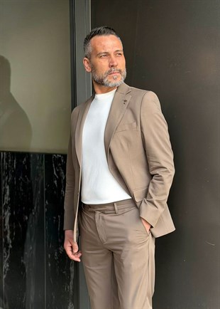 Blazer Ceketli Takım 6 Drop Kahve