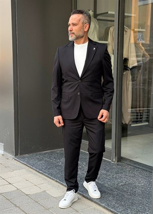 Blazer Ceketli Takım 6 Drop Siyah