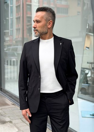 Blazer Ceketli Takım 6 Drop Siyah