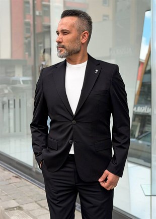 Blazer Ceketli Takım 6 Drop Siyah