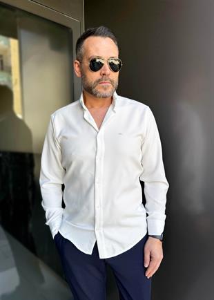Marko Uzun Kol Gömlek Beyaz