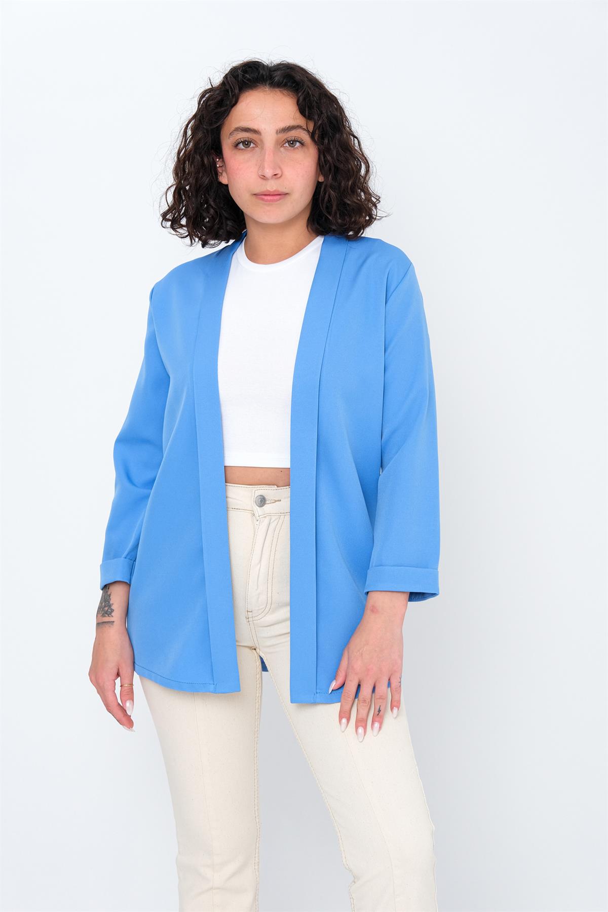 Kadın Salaş Ceket 2058NF23Y Mavi