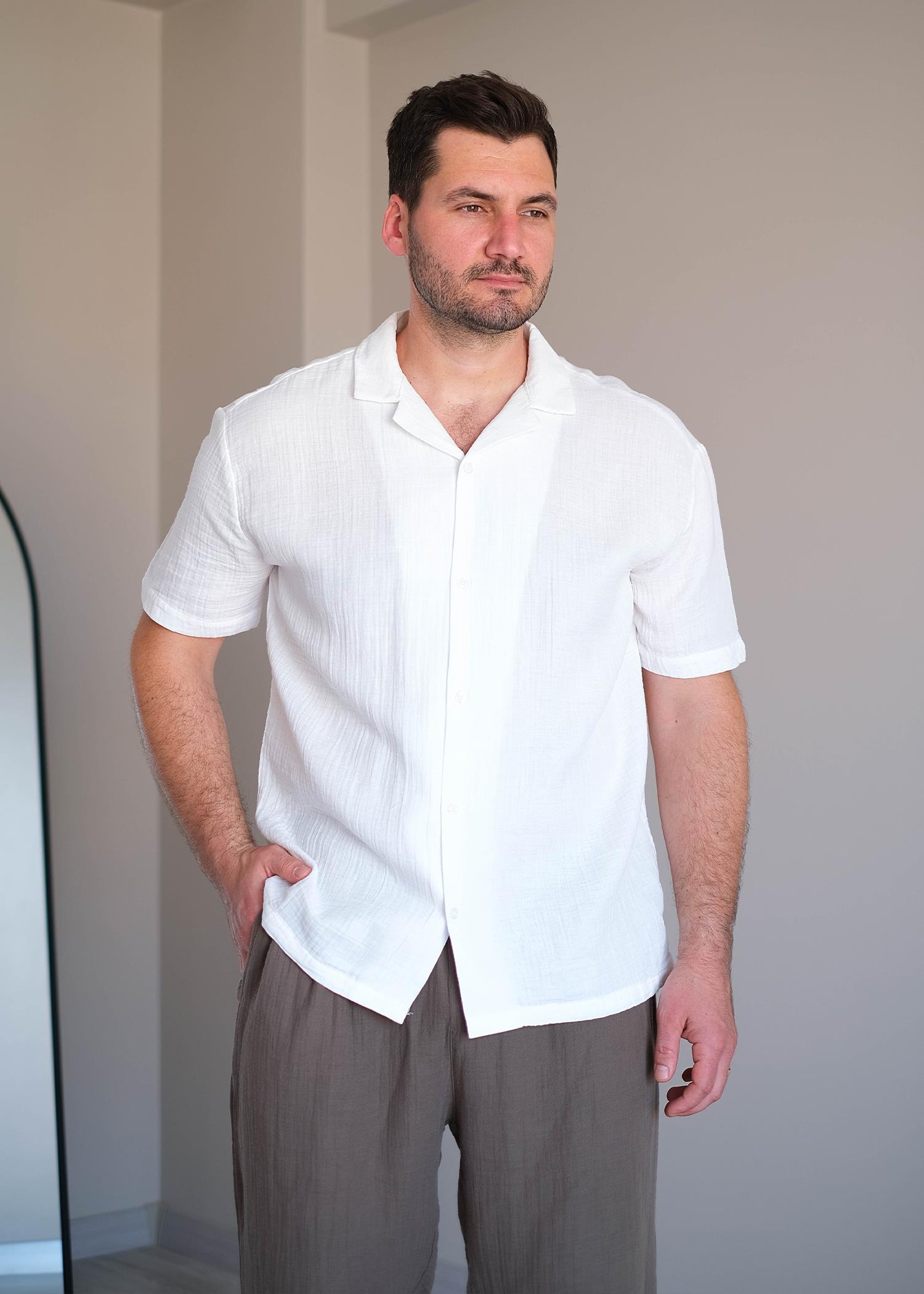 Kısa Kol Gömlek Beyaz