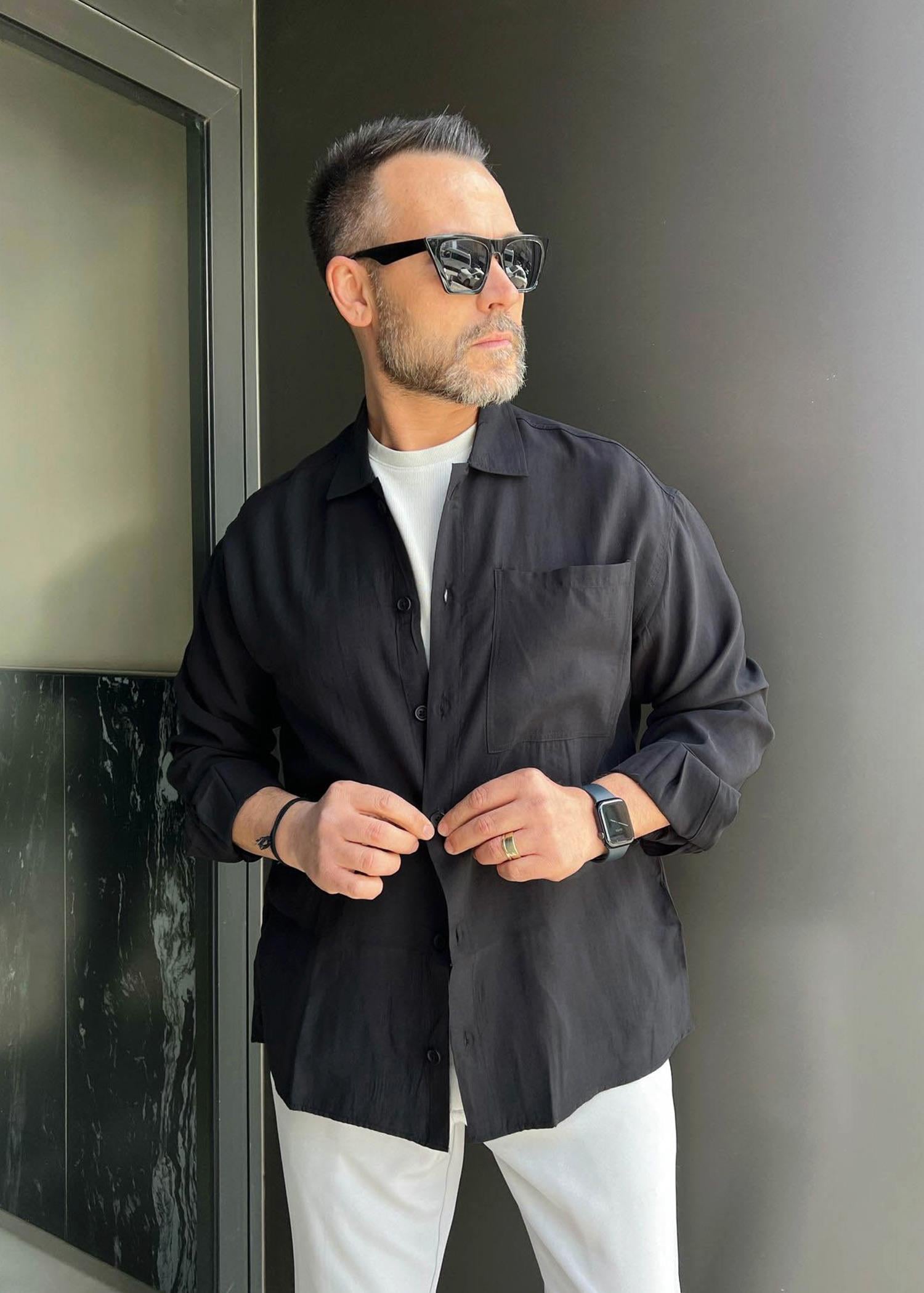 Oversıze Gömlek Siyah