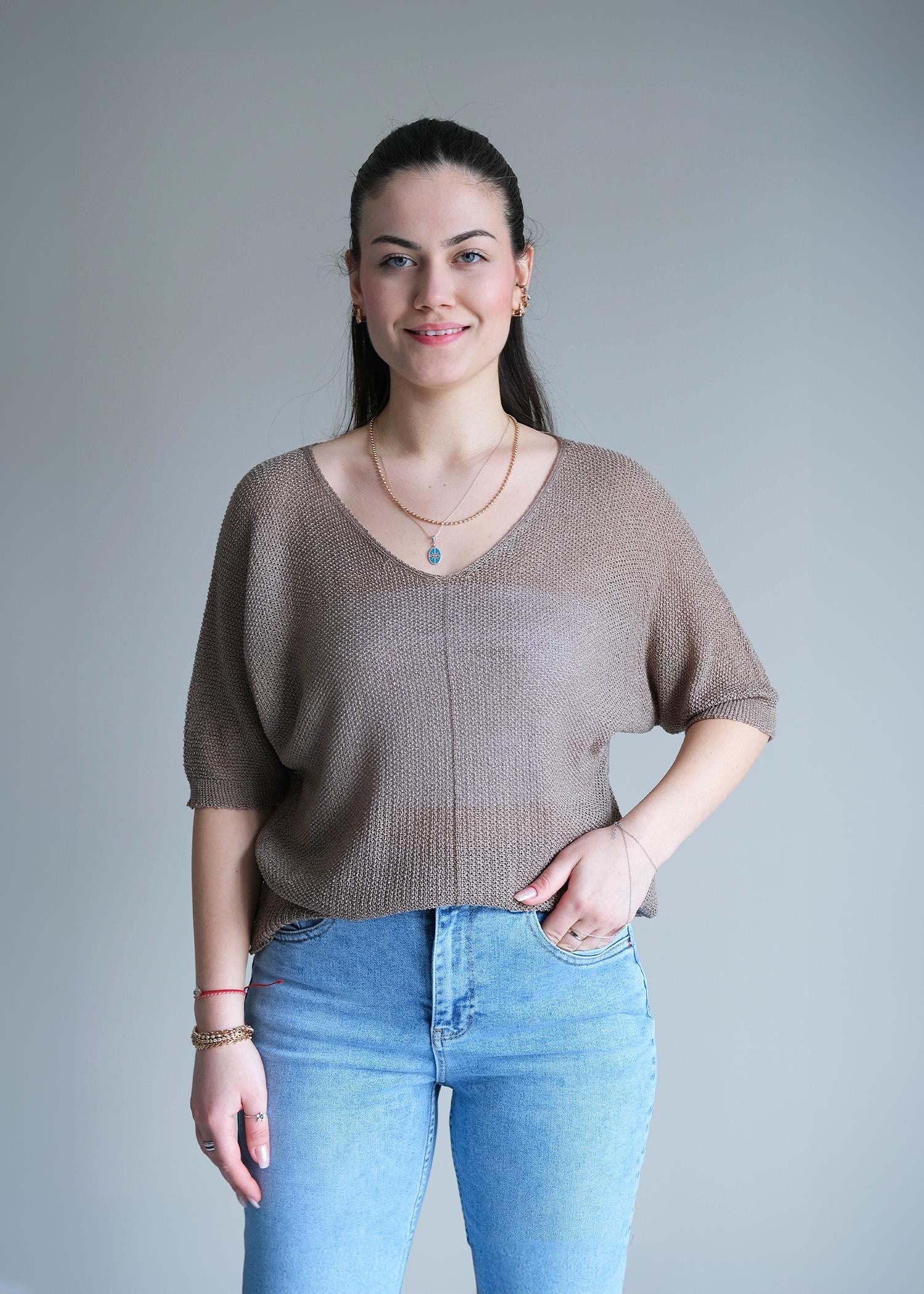 Yarasa Triko Bluz Kahve