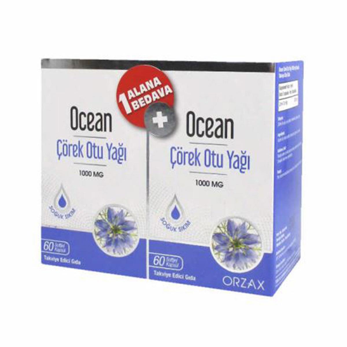 Orzax Ocean Çörek Otu Yağı 1000 mg 2 x 60 Kapsül - Daffne