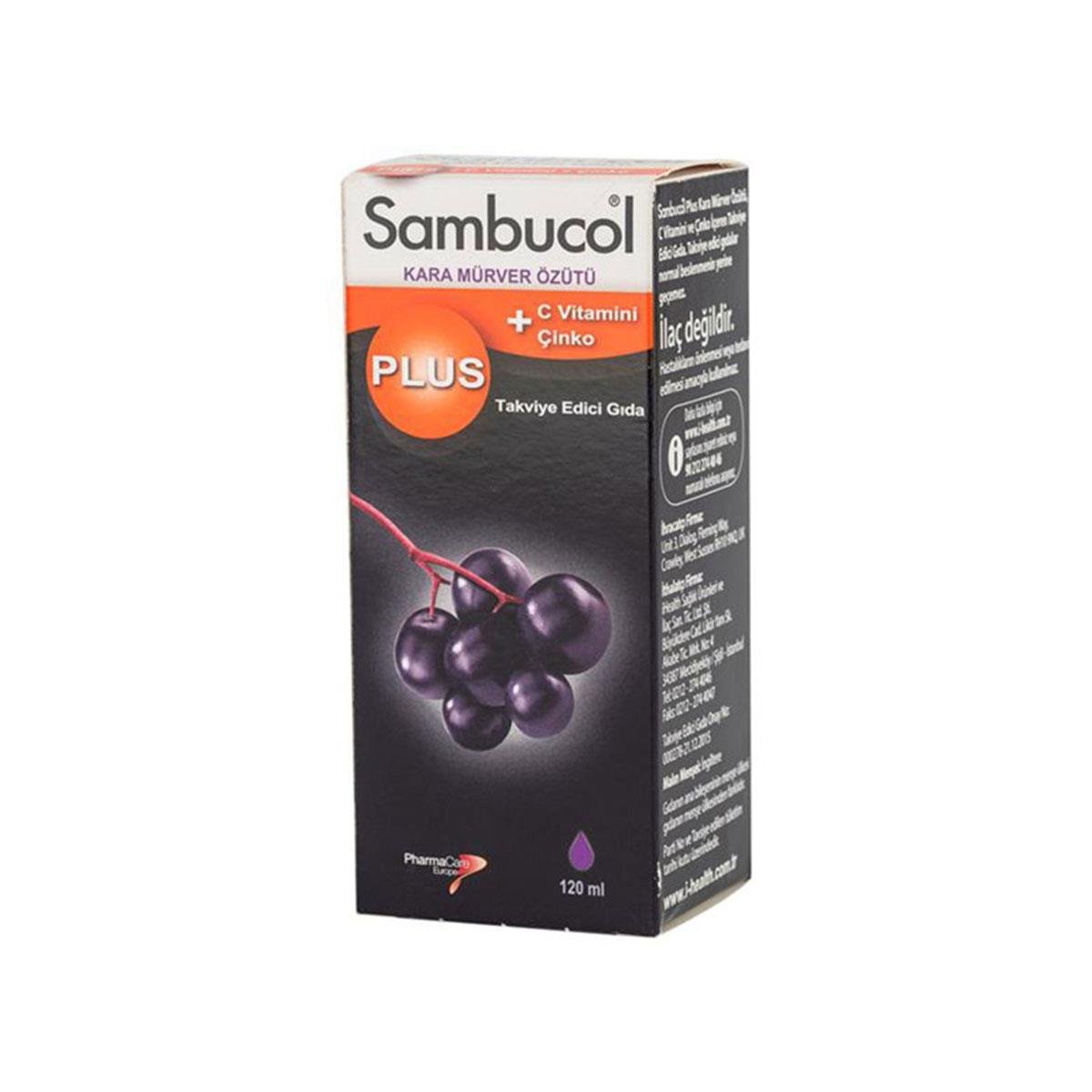 Sambucol Plus Kara Mürver Özütü, C Vitamini ve Çinko İçeren Takviye Edici  Gıda 120 ml - Daffne
