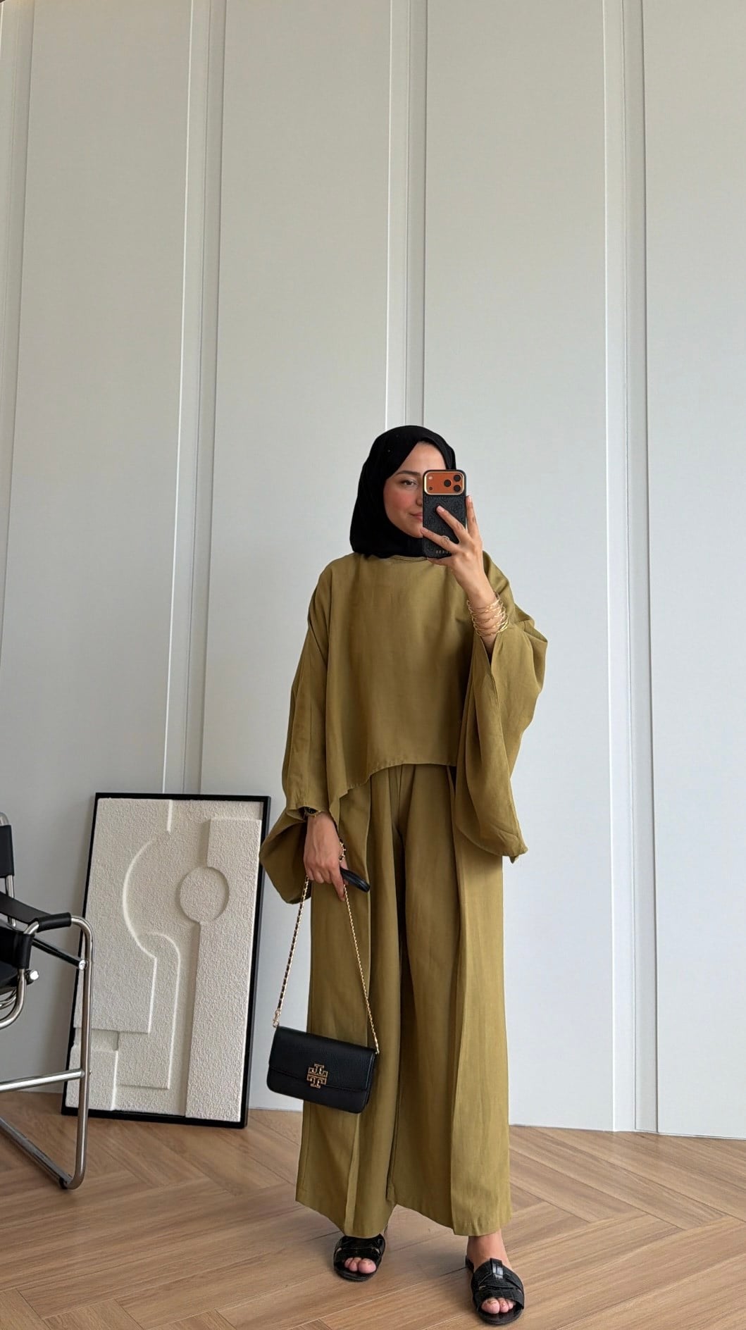 Alen Asimetrik Pantolonlu Takım Olive