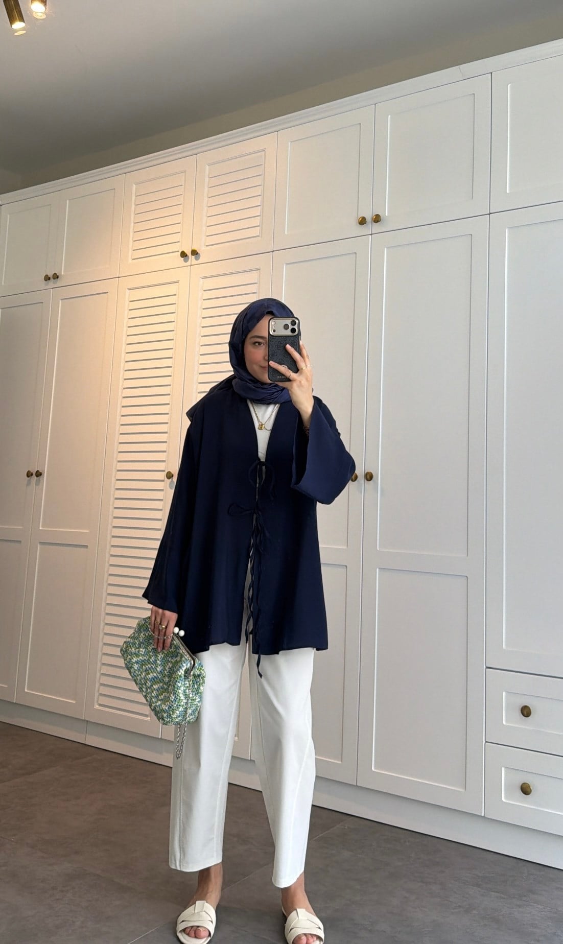 Bağlama Detay Kimono Lacivert