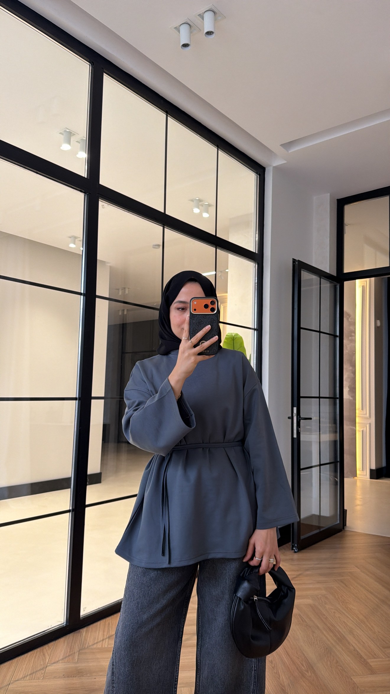 Biye Bağcıklı Tunik Füme