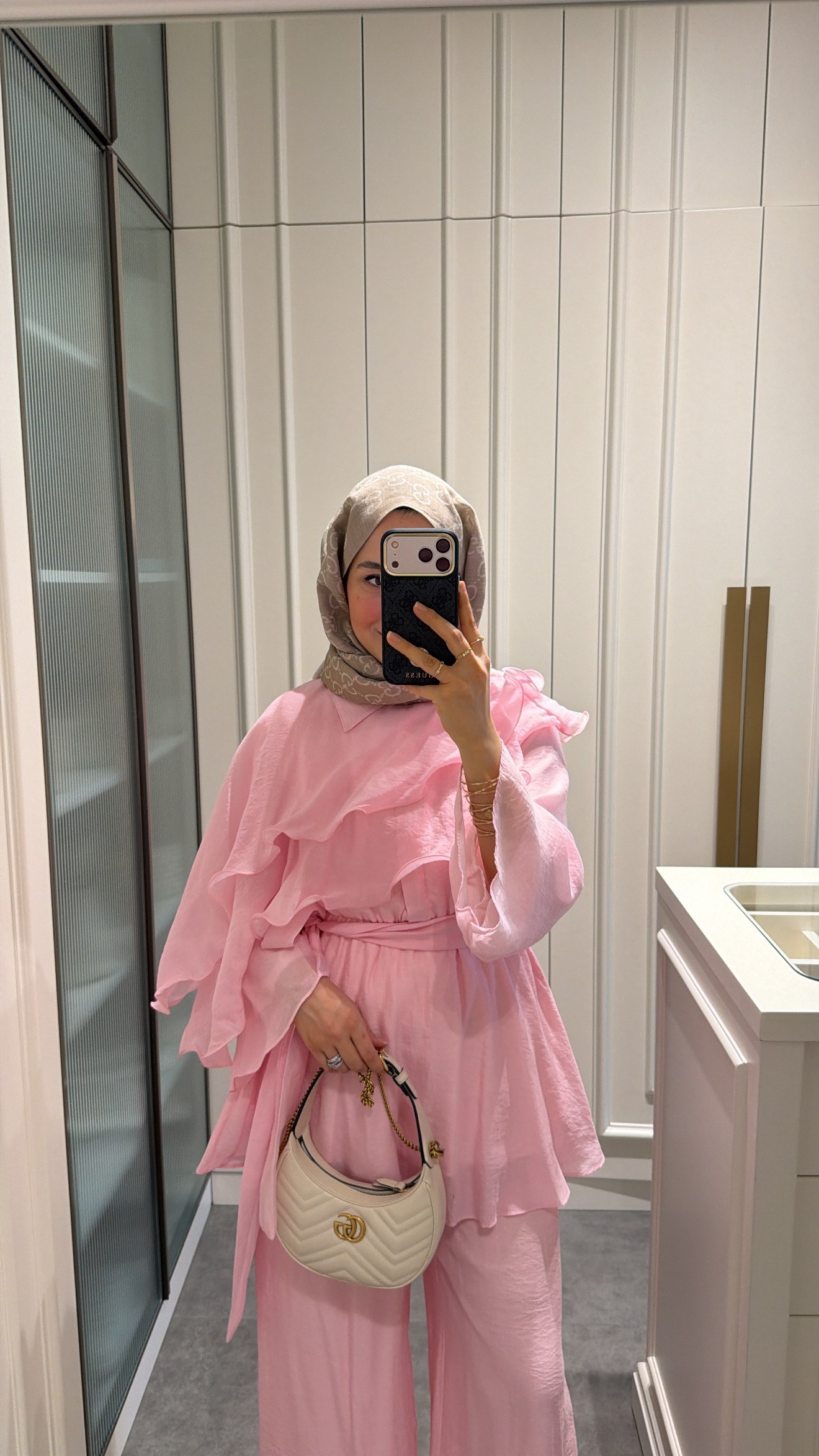 Fırfırlı Pantolonlu Takım Pembe