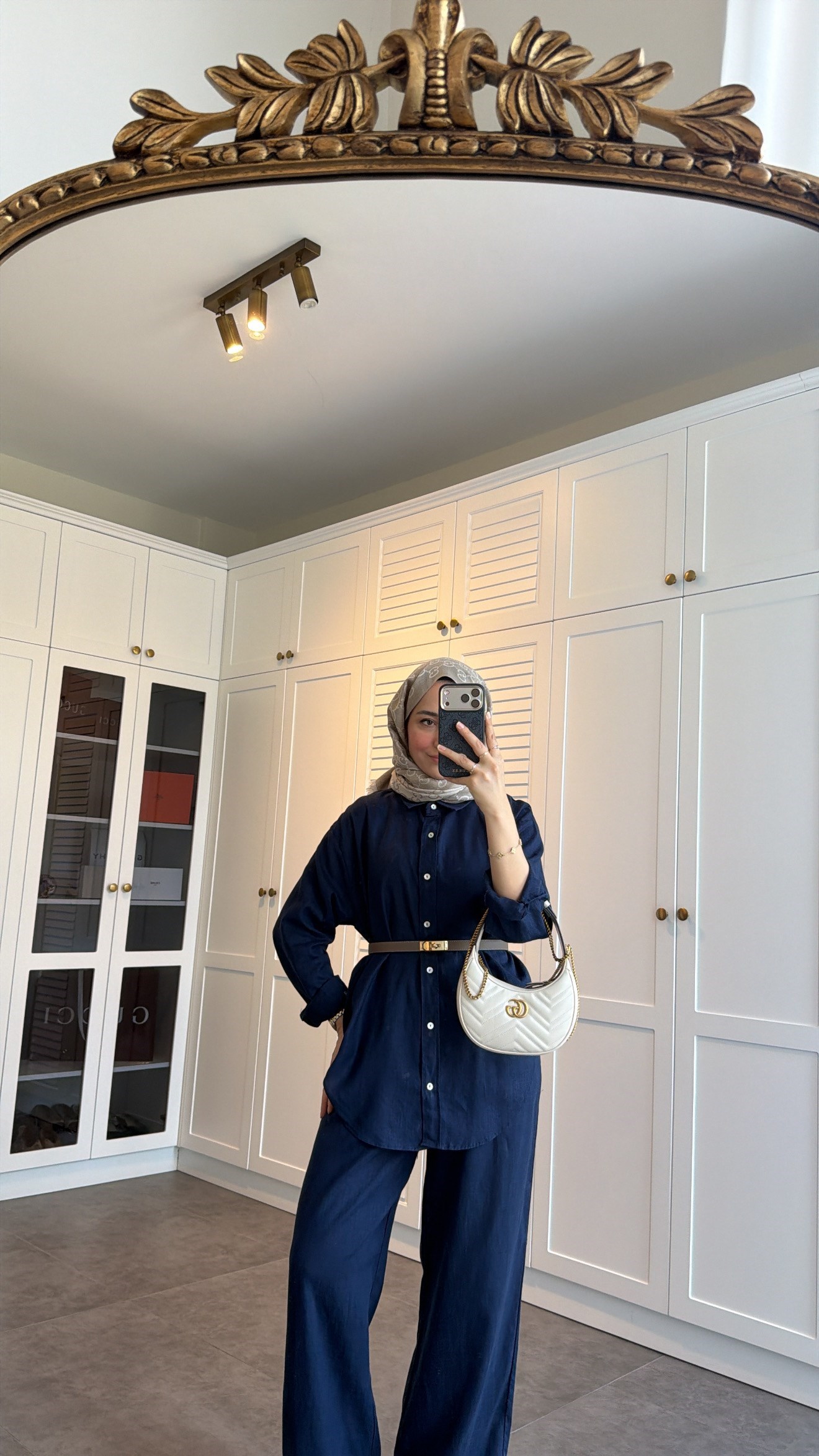 Ham Keten Oversize Takım Lacivert