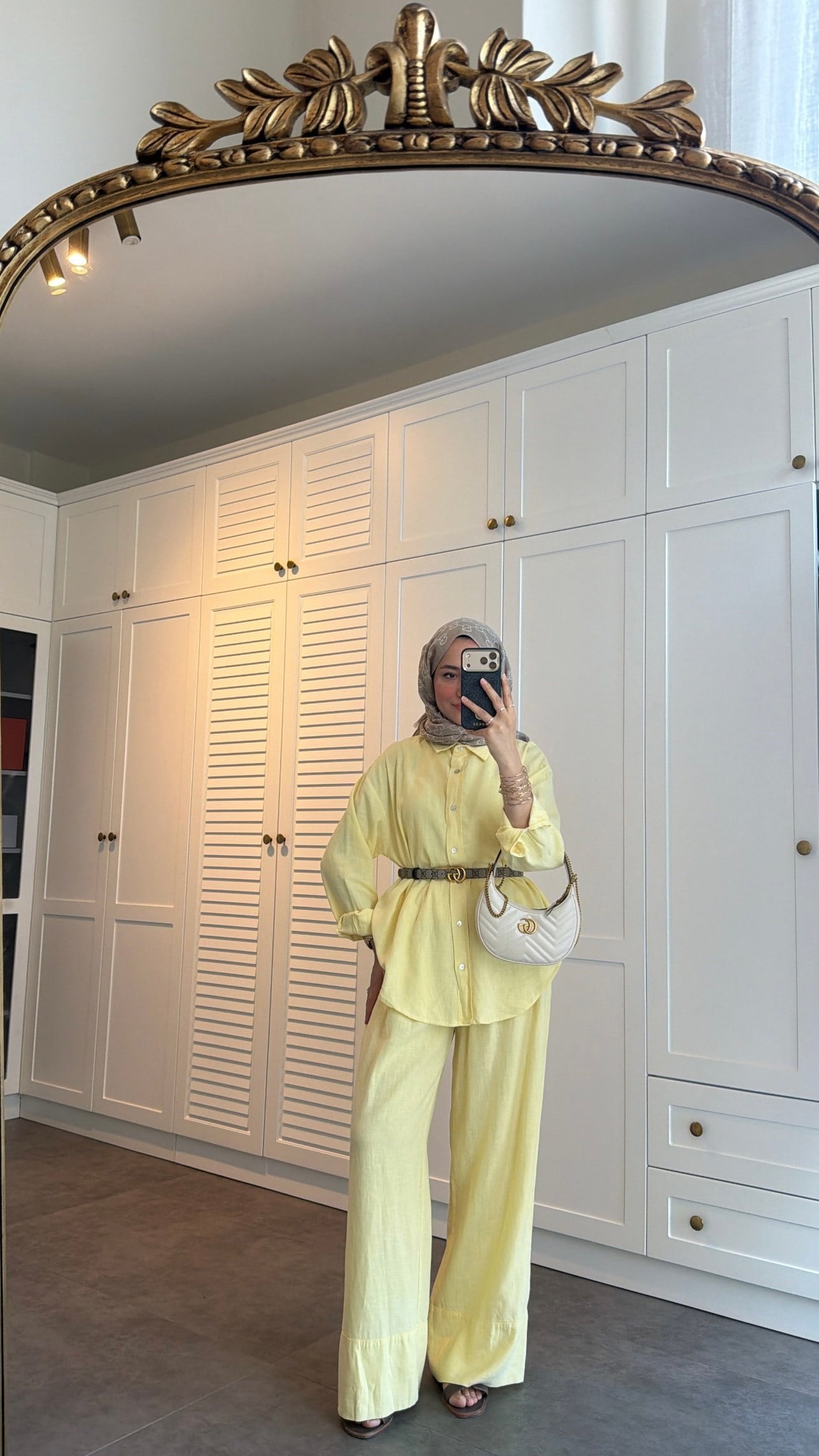 Ham Keten Oversize Takım Sarı