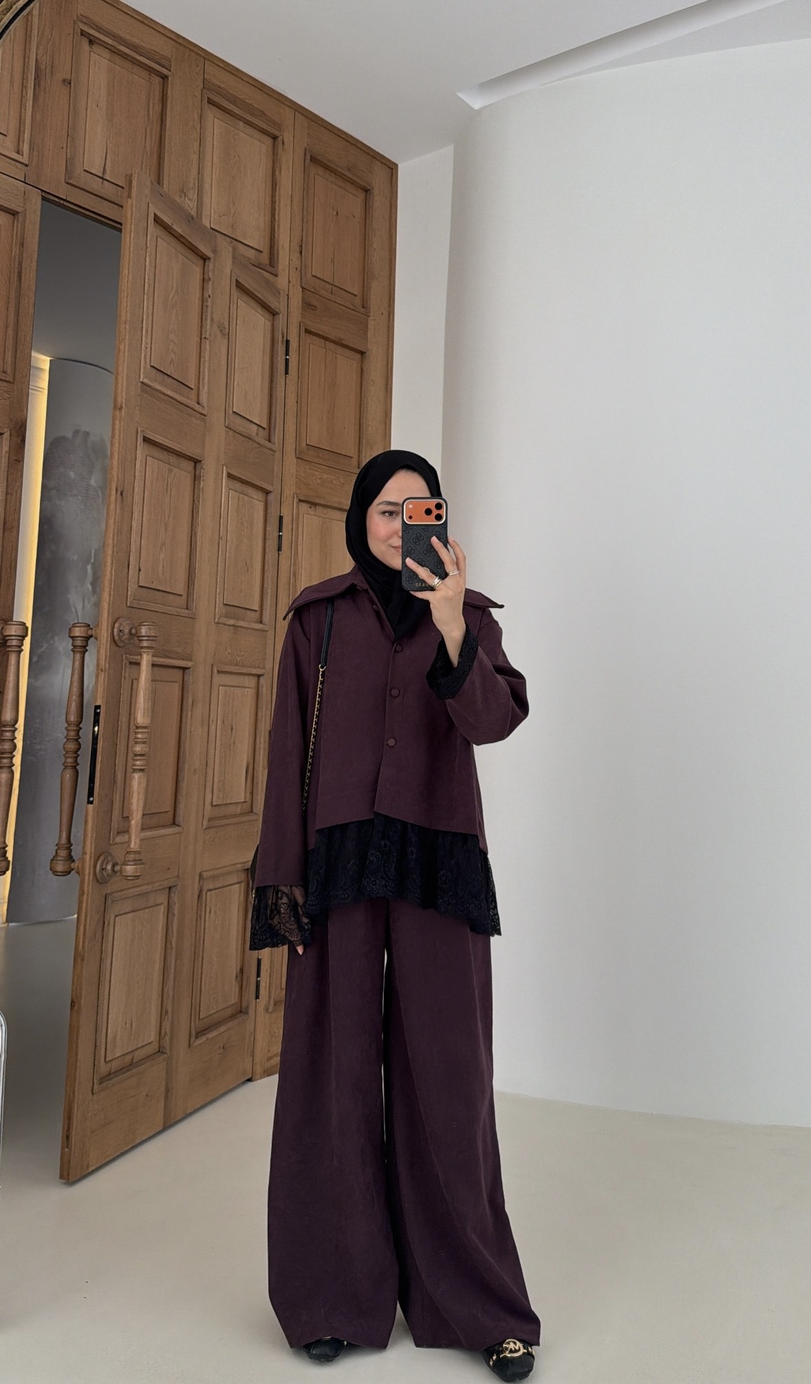 Henna Güpürlü İkili Takım Bordo