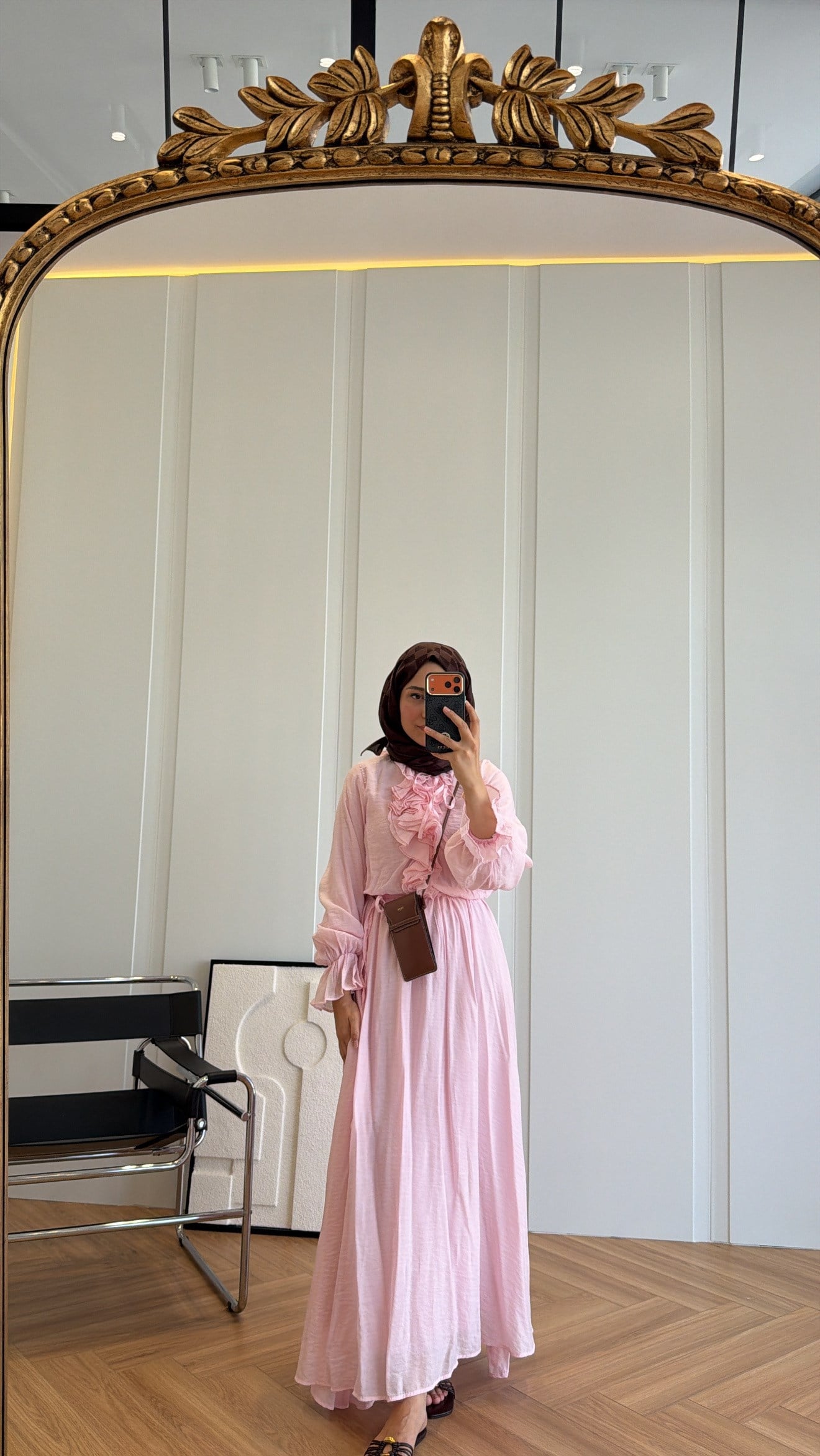 Melis Fırfırlı Elbise Pembe