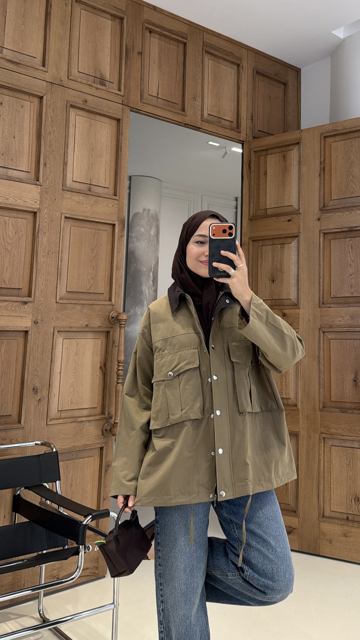 Mng Kontrast Yakalı Premium Oversize Ceket Haki