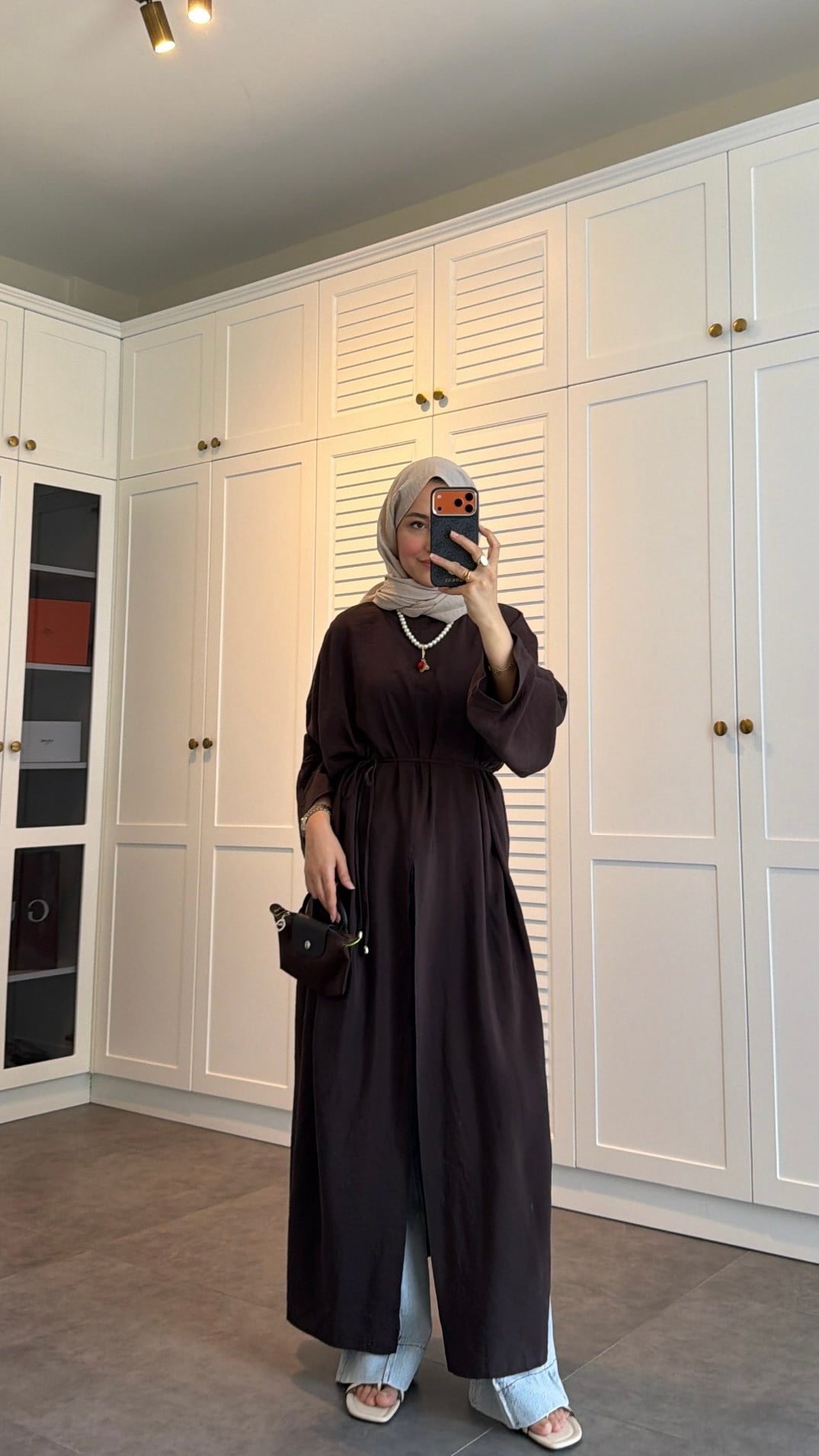 Parla Yırtmaç Detaylı Tunik Kahve