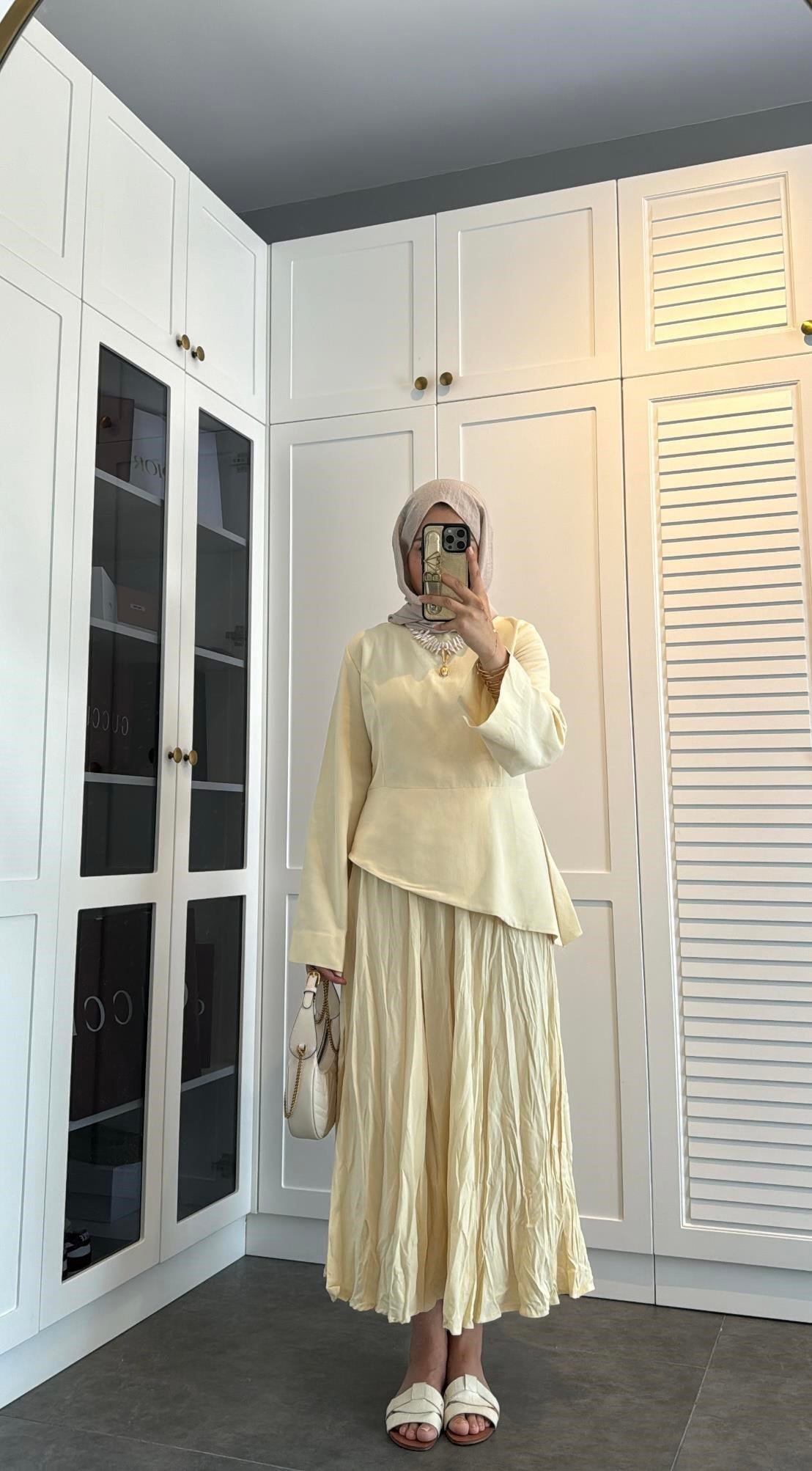 Pinterest Keten Etekli Takım Butter Yellow