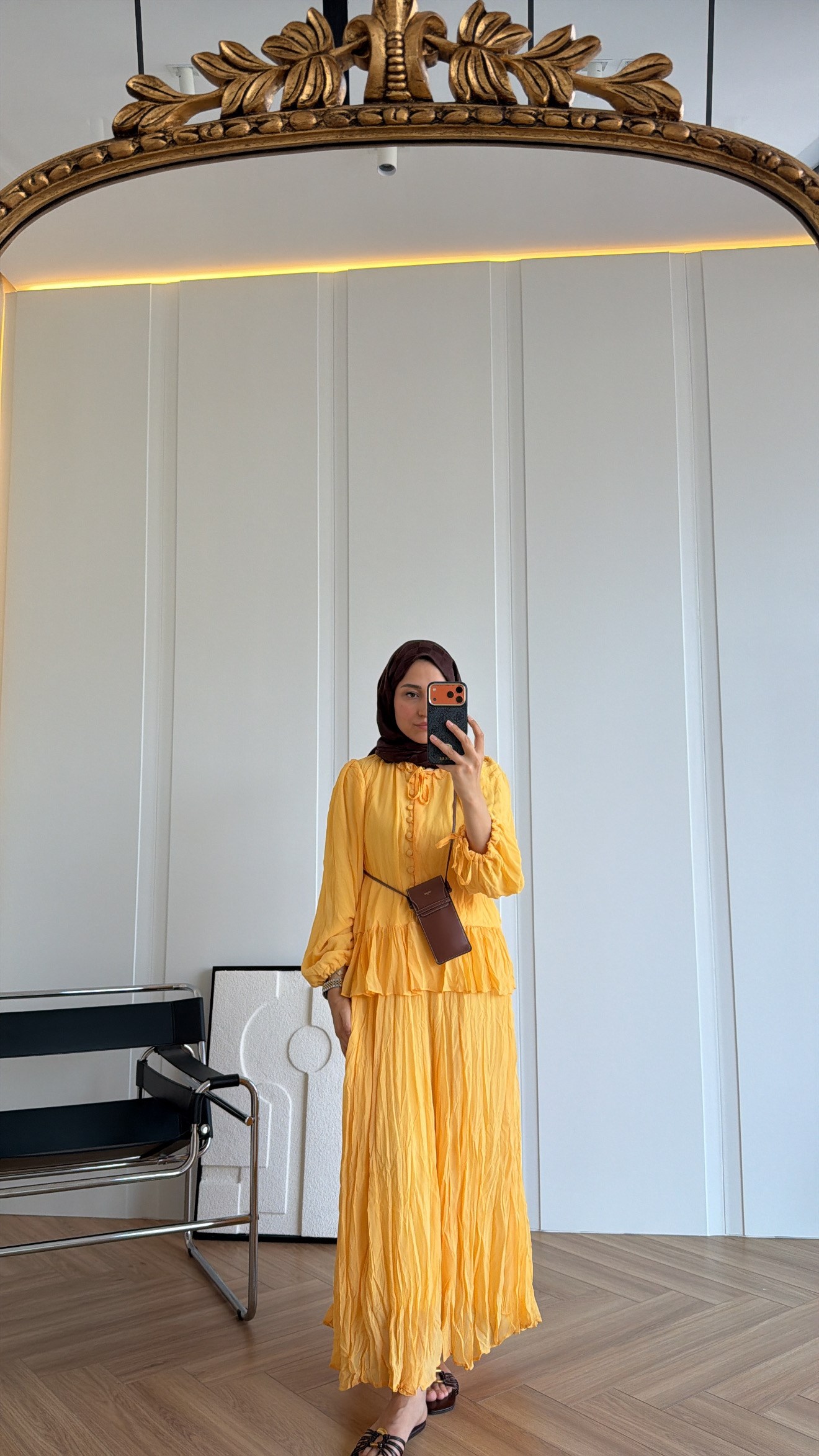 Premium Şifon Takım Butter Yellow