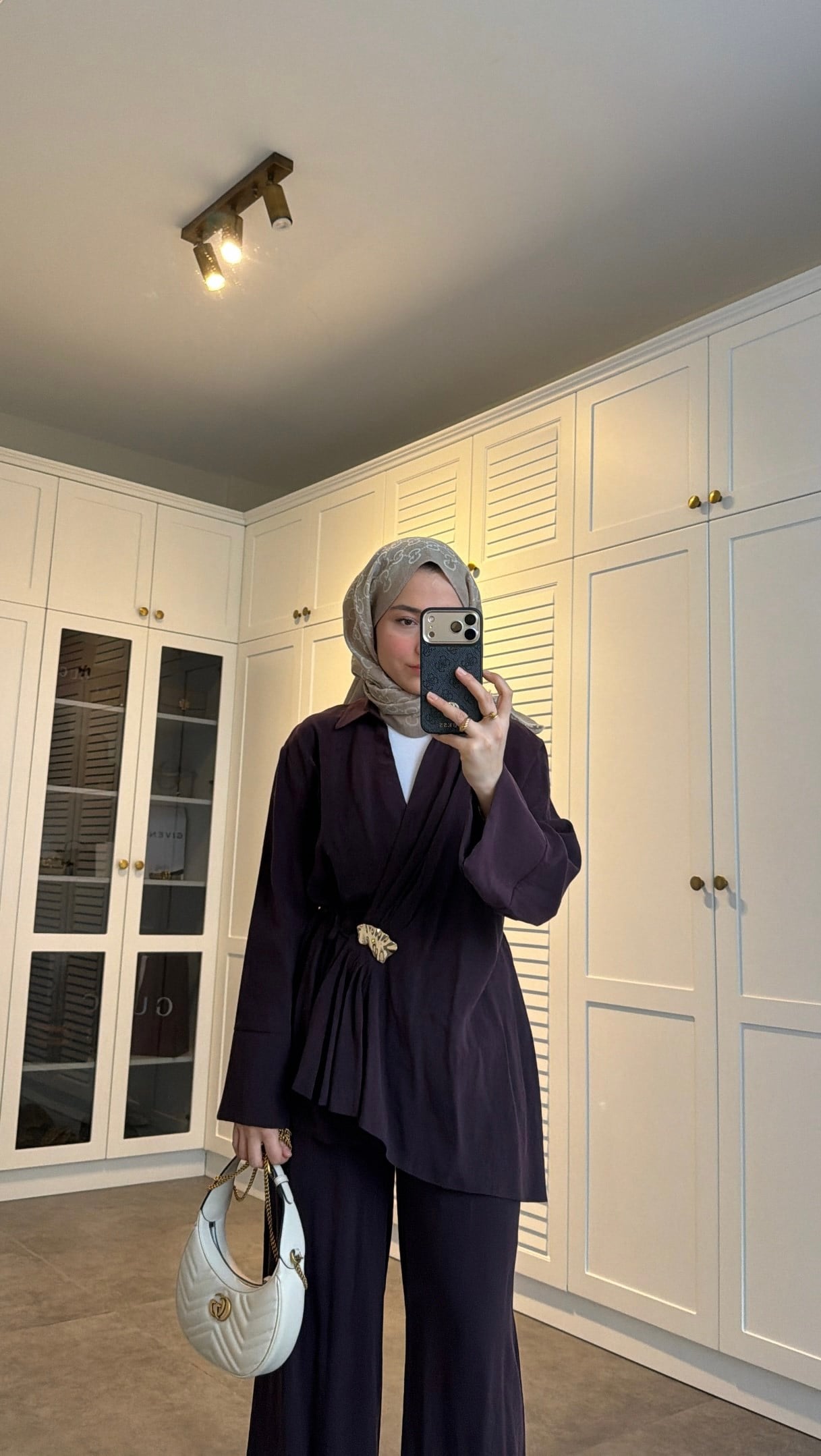 Yandan Bağlamalı Broşlu Modal Takım Burgonya